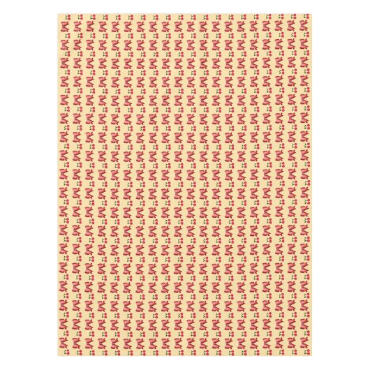 Cute Cherry Bow Seamless Pattern Pink Aesthetic Ka テーブルクロス (正面)