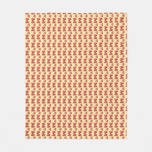 Cute Cherry Bow Seamless Pattern Pink Aesthetic Ka フリースブランケット (正面)