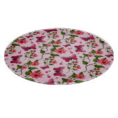 Cute Cherry Butterfly Pattern, Glossy Kawaii Fruit カッティングボード (角)