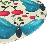 Cute Cherry Butterfly Pattern, Glossy Kawaii Fruit カッティングボード (角)