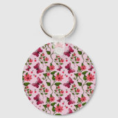 Cute Cherry Butterfly Pattern, Glossy Kawaii Fruit キーホルダー (正面)