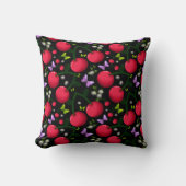Cute Cherry Butterfly Pattern, Glossy Kawaii Fruit クッション (正面)