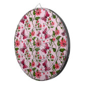 Cute Cherry Butterfly Pattern, Glossy Kawaii Fruit ダーツボード (正面右)