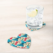 Cute Cherry Butterfly Pattern, Glossy Kawaii Fruit ペーパーコースター (インサイチュ)