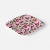 Cute Cherry Butterfly Pattern, Glossy Kawaii Fruit ペーパープレート (傾斜あり)