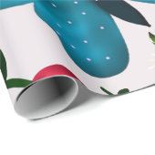 Cute Cherry Butterfly Pattern, Glossy Kawaii Fruit ラッピングペーパー (ロールコーナー)