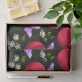 Cute Cherry Butterfly Pattern, Glossy Kawaii Fruit 薄葉紙 (ギフト)