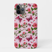 Cute Cherry Butterfly Pattern, Glossy Kawaii Fruit Case-Mate iPhoneケース (裏)