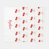 Cute Cherry Coquette Blanket - custom name フリースブランケット (正面(横))