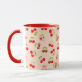 Cute Cherry Dessert Pattern Sweet Aesthetic Design マグカップ (左)
