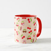 Cute Cherry Dessert Pattern Sweet Aesthetic Design マグカップ (正面右)