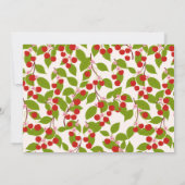Cute Cherry Fruit Watercolor Pattern Personalized ノートカード (裏面)