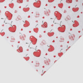 Cute Cherry Hearts Boho Scandinavian Valentine  薄葉紙 (詳細)