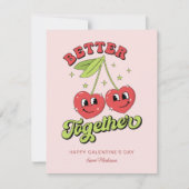 Cute Cherry Hearts Friends Better Together カード (正面)