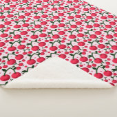 Cute Cherry Pattern Aesthetic | Red Cherry Seamles シェルパブランケット (3/4)