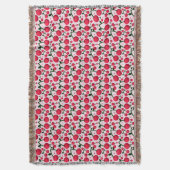 Cute Cherry Pattern Aesthetic | Red Cherry Seamles スローブランケット (正面縦)