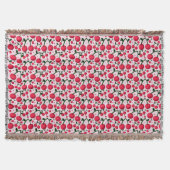 Cute Cherry Pattern Aesthetic | Red Cherry Seamles スローブランケット (正面)