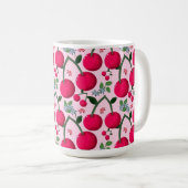 Cute Cherry  Pattern, Glossy Kawaii Fruit コーヒーマグカップ (正面右)