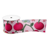 Cute Cherry  Pattern, Glossy Kawaii Fruit サテンリボン (リール)