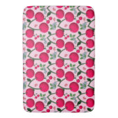 Cute Cherry  Pattern, Glossy Kawaii Fruit バスマット (正面縦)