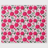 Cute Cherry  Pattern, Glossy Kawaii Fruit ラッピングペーパー (フラット)