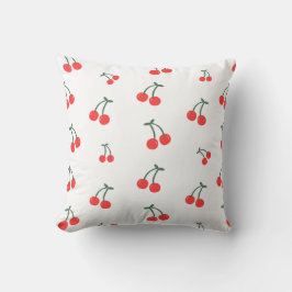 Cute Cherry Pattern – Minimalist Fruit Illustratio クッション