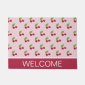 Cute Cherry Pattern Welcome ドアマット (正面)