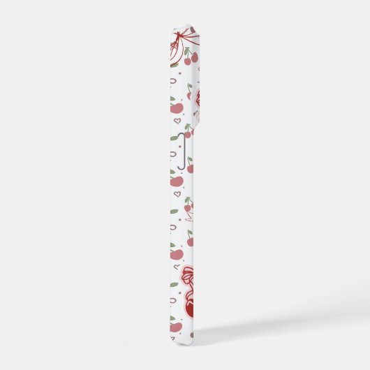 Cute Cherry Phone Case with Hearts & Bows iPhoneケース (右側面)