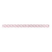 Cute Cherry Print Pattern Coquette Pink Fruit サテンリボン (正面)