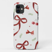 Cute Cherry & Red Ribbon Pattern Phone Case Case-Mate iPhoneケース (裏面)