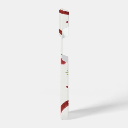 Cute Cherry & Red Ribbon Pattern Phone Case iPhoneケース (左側面)