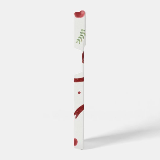 Cute Cherry & Red Ribbon Pattern Phone Case iPhoneケース (右側面)