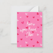 Cute Cherry Sweet Berry Love Hearts Valentines ノートカード (裏面)