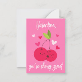 Cute Cherry Sweet Berry Love Hearts Valentines ノートカード