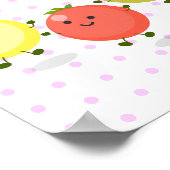 Cute cherry tomatoes cartoon illustration ポスター (角)