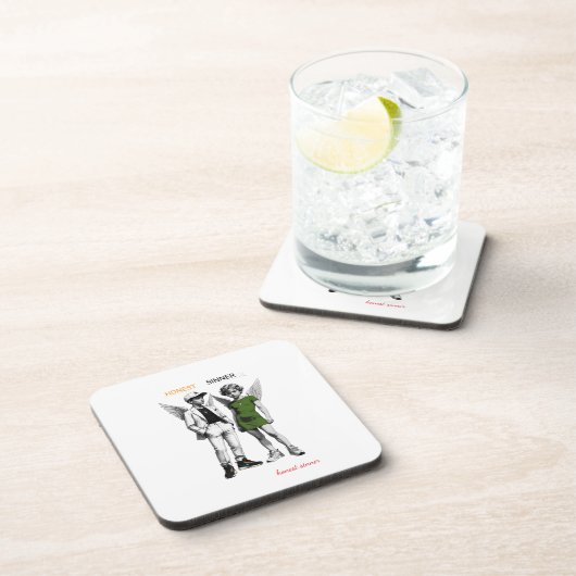 Cute Cherub Angels Hard plastic coaster コースター (右側)