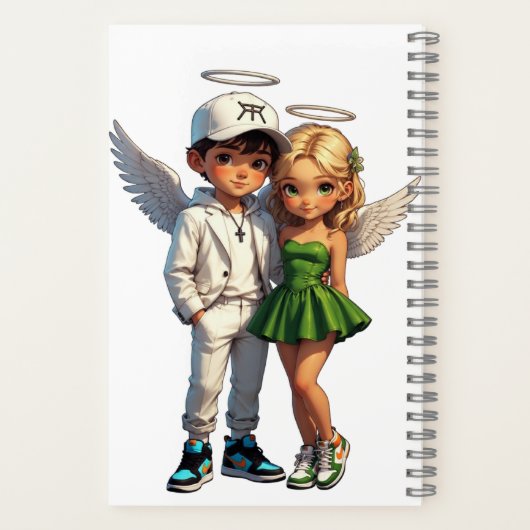 Cute Cherub Angels Spiral Notebook ノートブック (裏面)