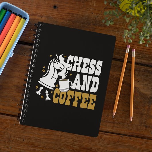 Cute Chess and Coffee Chess Lover Knight Art ノートブック