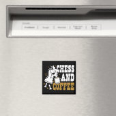 Cute Chess and Coffee Chess Lover Knight Art マグネット (インサイチュ (食洗機))