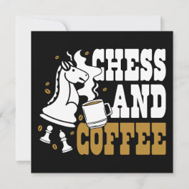 Cute Chess and Coffee Chess Lover Knight Art 招待状