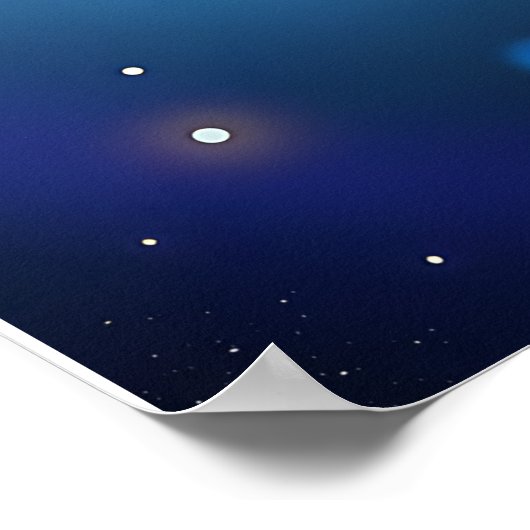 Cute Chibi Astronaut Girl Space Explorer Kawaii ポスター (角)