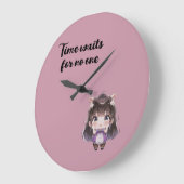 Cute Chibi Clock ラージ壁時計 (傾斜)
