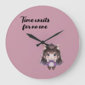 Cute Chibi Clock ラージ壁時計 (正面)