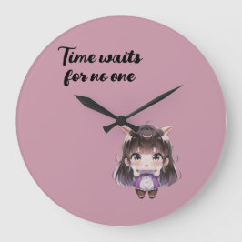 Cute Chibi Clock ラージ壁時計