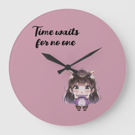 Cute Chibi Clock ラージ壁時計 (正面)