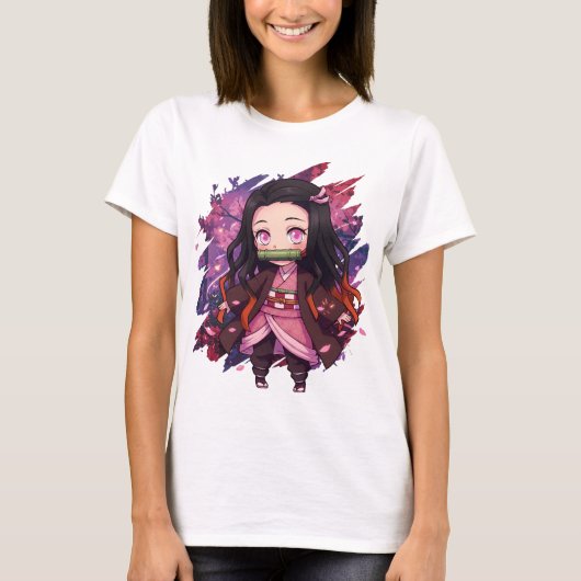 Cute Chibi Demon Girl Anime Style – Kawaii Japanes Tシャツ (正面)