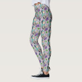 Cute Chibi Girl & Floral Pattern Leggings レギンス (左)