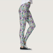Cute Chibi Girl & Floral Pattern Leggings レギンス (右)