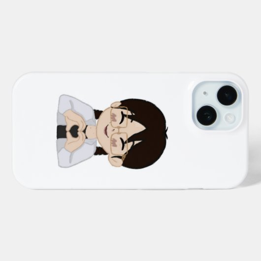 Cute Chibi Heart Hands iPhone Case Case-Mate iPhoneケース (裏面 (横))