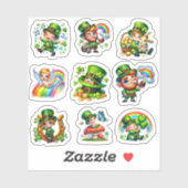 Cute Chibi Leprechaun Lucky Shamrock Set シール (シート)